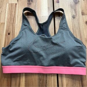 Nike Dri-FIT Sports Bra Gray & Pink Size L